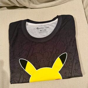Pokemon Celebration Black Allover Print T shirt size XL 25th Anniversary